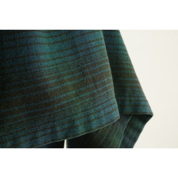 Vintage 1980s Shadow Plaid Wool Board Shirt Mens Medium Blue Green Woven Brushed - Picture 13 of 15